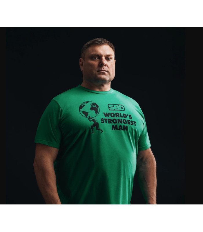 Ciemny Zielony t-shirt z logo World's Strongest Man