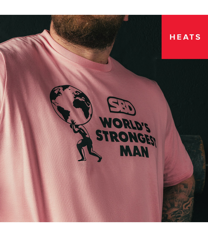 Różowy t-shirt World's Strongest Man 2026 Heats